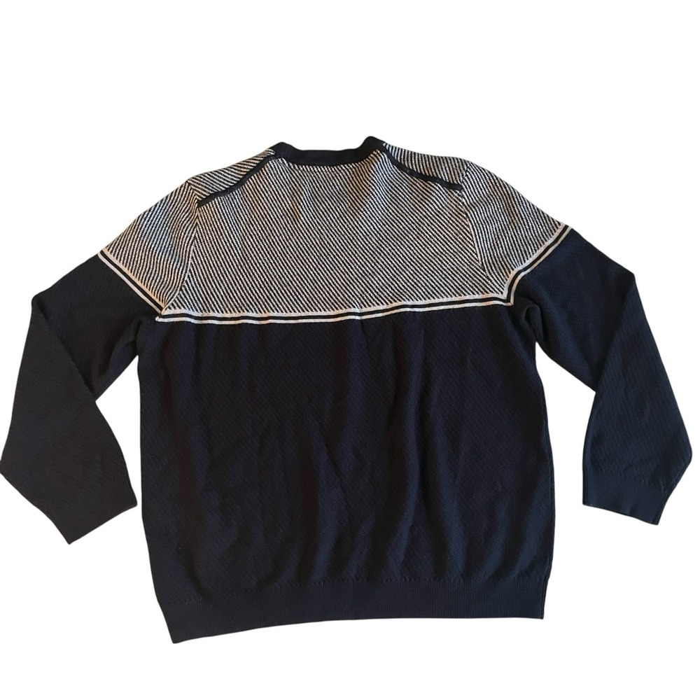 Ted Baker Men's Size XXL / Ted 6 Wool Blend Blue White Stripe Long Sleeve - Picture 2 of 8